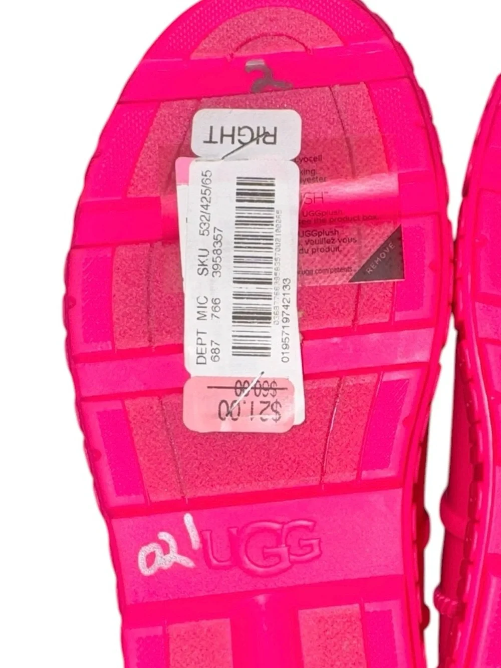 UGG Drizlita Kids Waterproof Ankle Rain Boot Pink Taffy Size 2 NWT - Picture 10 of 10
